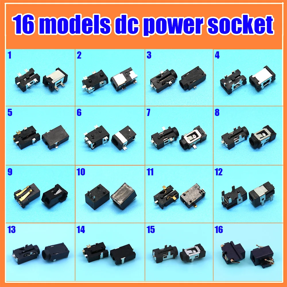 16models universal tablet DC power socket charging ports for Lenovo / Ainol / Newman / Onda / Nokia / Motorola / Blue Devils