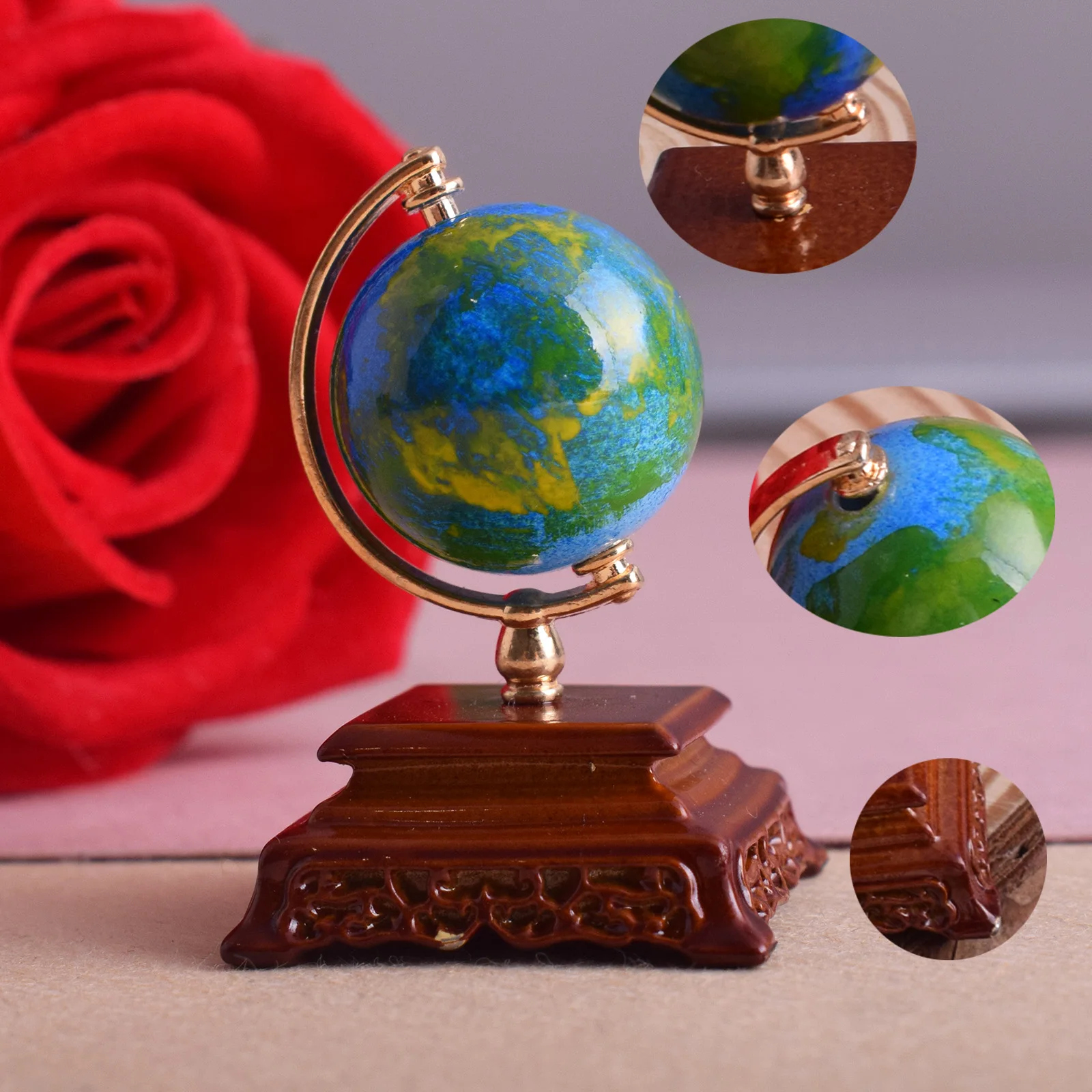 Miniature Earth Globe World Vintage Small Globe Mini Size Decorative Earth Office Globe Table Decor Desk Paper Weight Great Gift