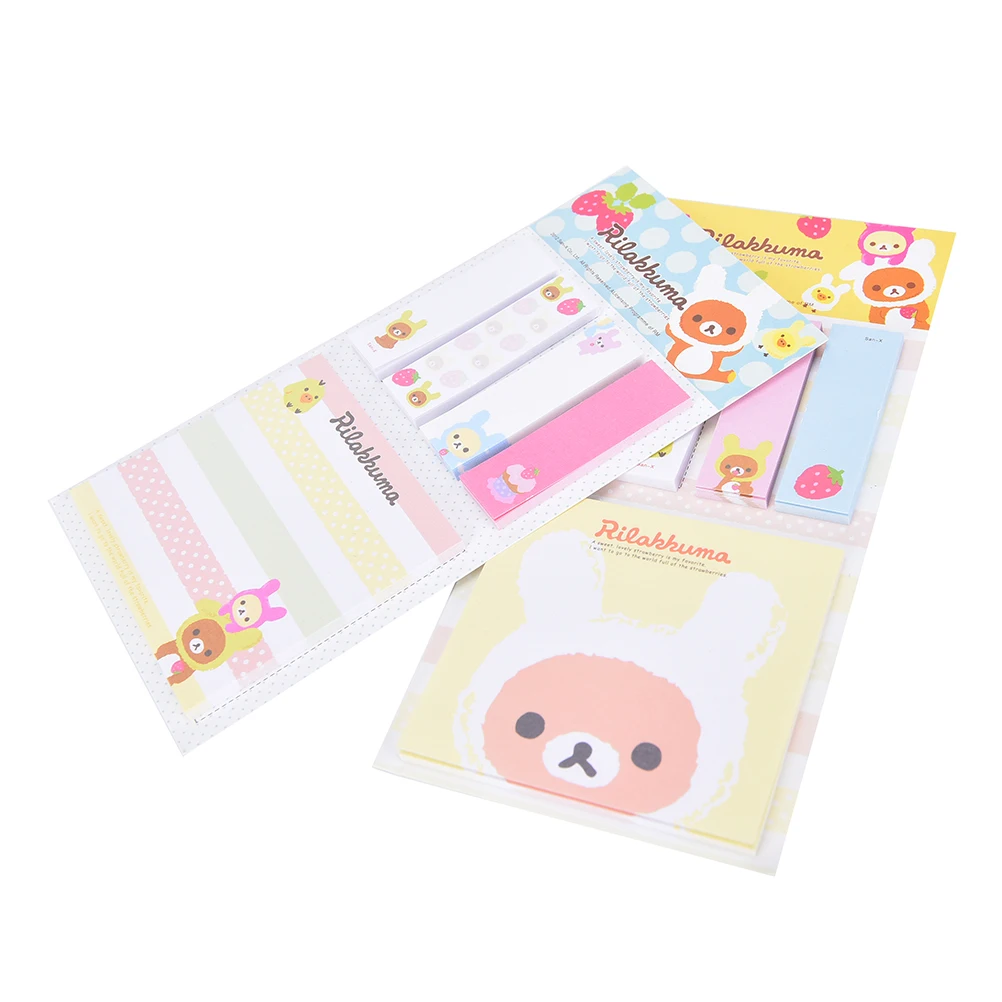 Rilakkuma Cute Cartoon Bear Sticky Notes Memo Pad School Supplies Planner Stickers Paper Bookmarks Korea Stationery