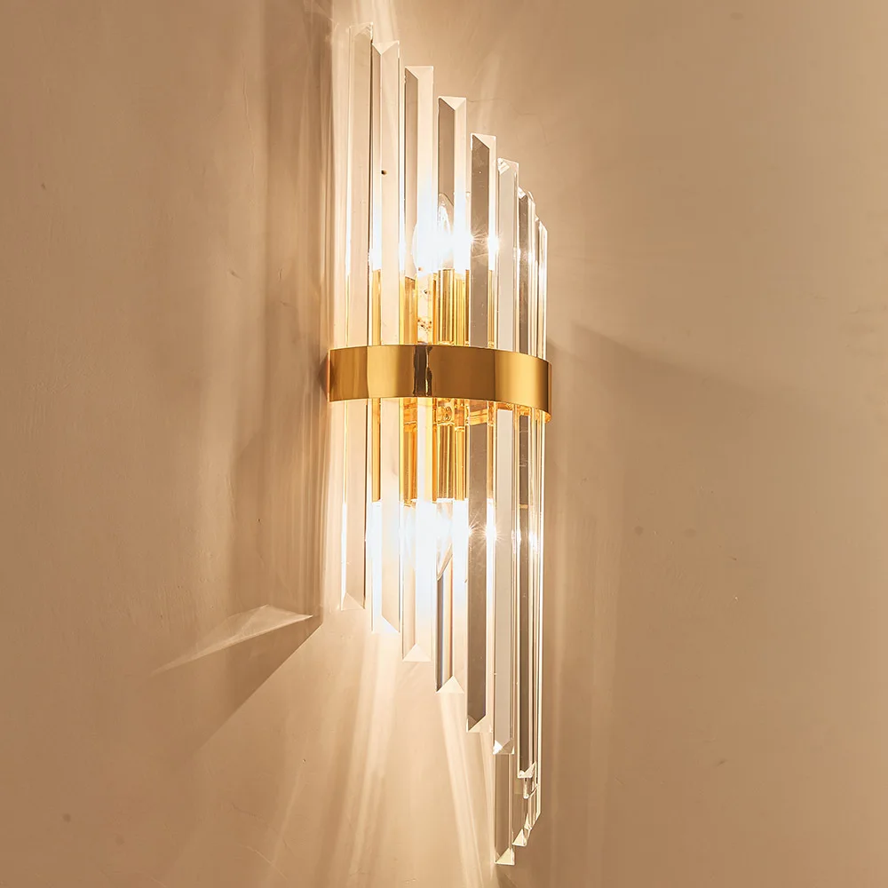 

Nordic Luxury Crystal LED Wall Lamp Bedroom Bedside Decoration Dining Room Wall Sconce Light Living Room Indoor Lighting Fixture