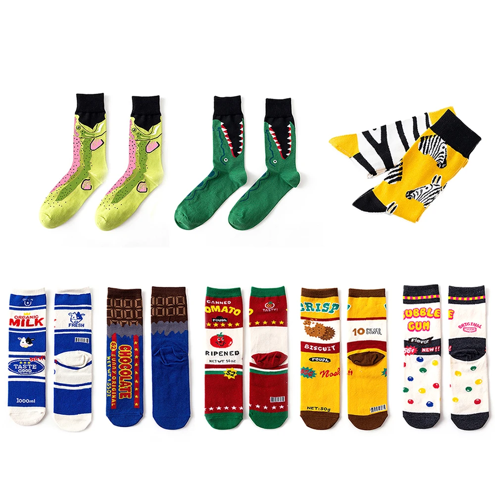 Creative Fancy Pattern Socks Brand New Men's Cotton Socks Animal Alien Bear Pepper Mustache Novelty Interesting