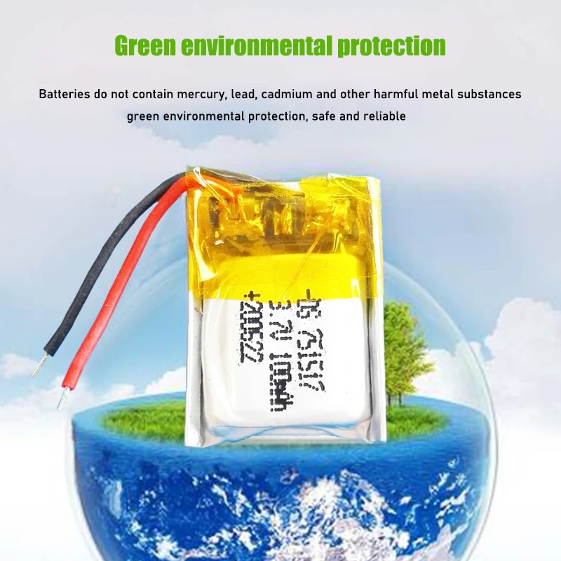 Batería recargable de polímero de litio 3,7, batería de iones de litio de 100 V, 751517 mAh, para MP3, MP4, Auriculares bluetooth, grabadora de luz LED