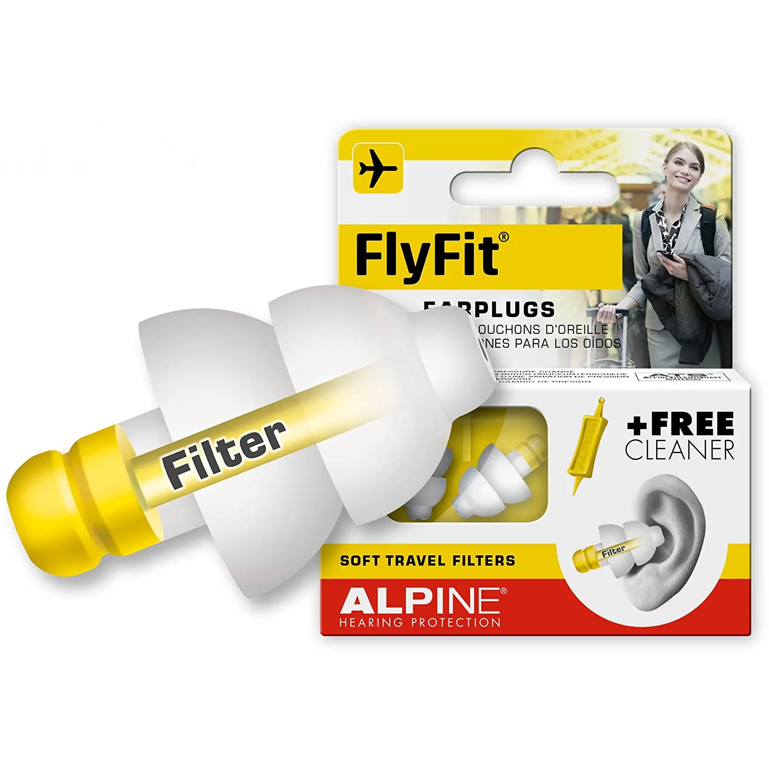 Alpine Fly Fit Flyfit Earplugs flying earplugs air plane pressure balance ear pain reduce noise gift travel and sleep helper CE