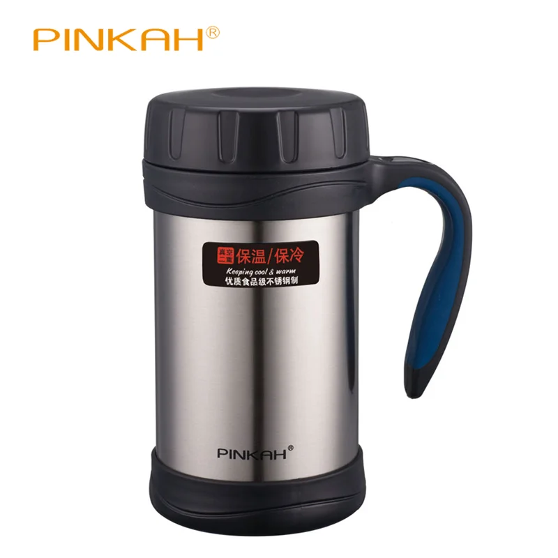 Pinkah 500ML Business Office Thermos Mug Double-wall 304 Stainless Steel Vacuum Botte Portable Coffee Insulated Cup With Handle