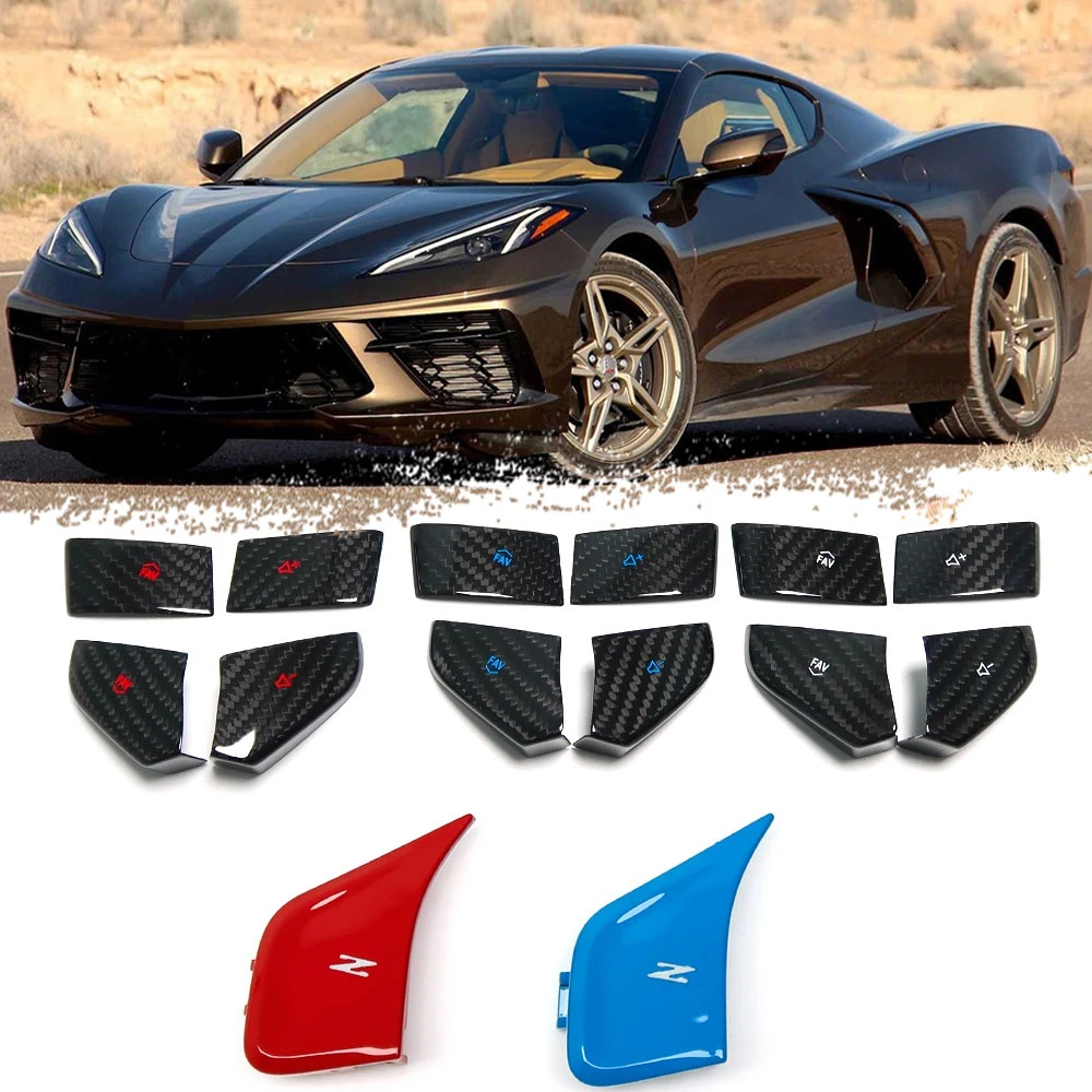 

Carbon Fiber Steering Wheel Start Stop Button Switch Engine Button Z Button Cover Sticker For Corvette C8 2020-2025 Accessories