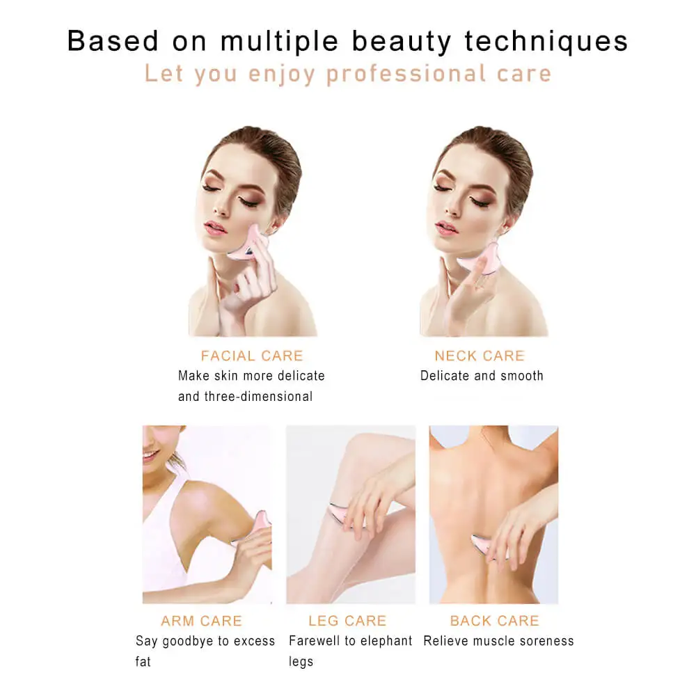 Face Lifting Massager Electric Neck Scraping Microcurrent Vibration Body Lifting Tool LED Rechargeable Skin Rejuvenation Device