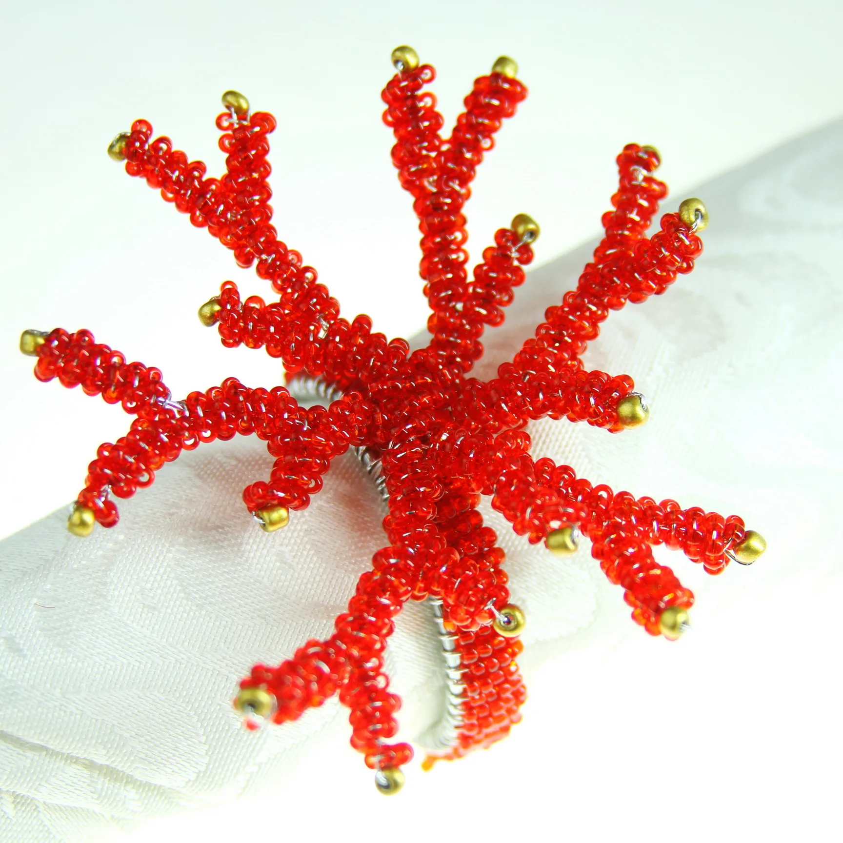 Free Shipping  Coral Napkin Ring Napkin Many Colors, Wedding Decoration 12 Pcs