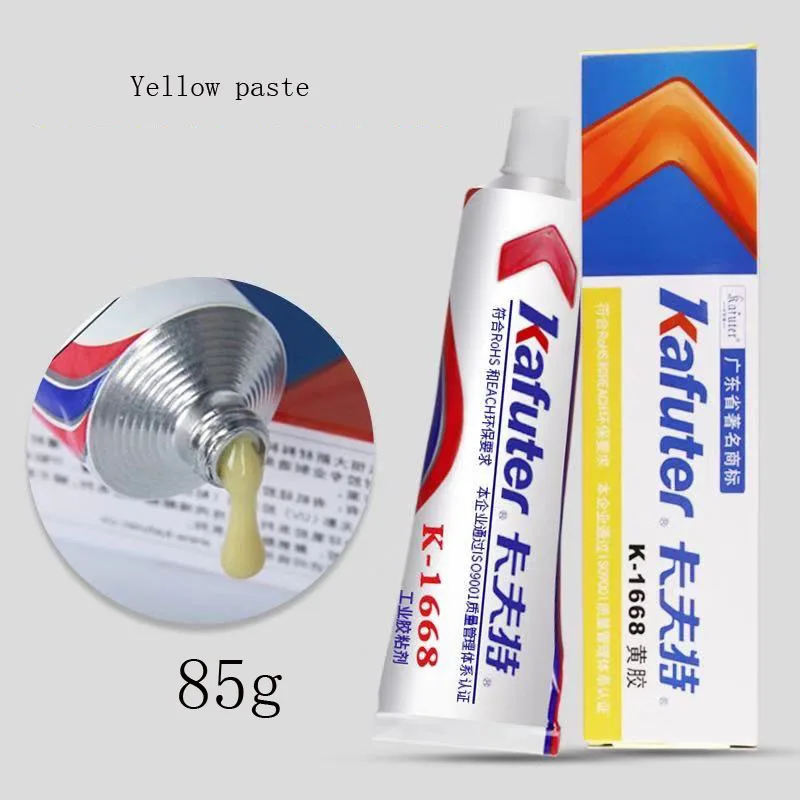 Kafuter Insulation Silicone Rubber Electronic Components Screw Fixed Special Sealant Yellow K-1668 Fixed Cable Fixing Glue