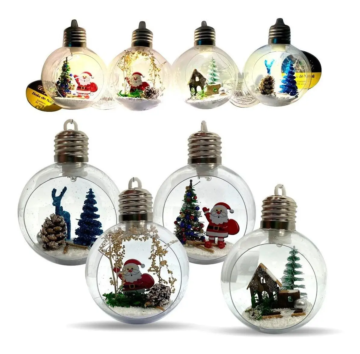 Mini Globe Led Tree Christmas Flashes Acrylic Christmas Ornament