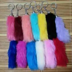 13 Color High Quanlity Tail Design Fake Fox Fur Car Key Ring Bag Chain Personality is Hanged Keychains