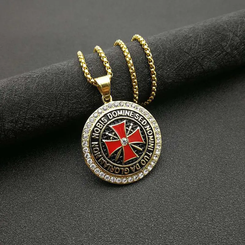 Christian Maltese Cross Symbol Men\'s Pendant Christian Crusader Holy Warrior Fashion Jewelry Necklace Religious Trend