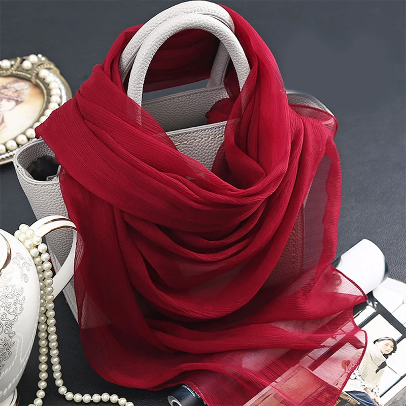 170*130cm scarf Spring summer silk women large ladies Solid Color shawl beach muffler wraps bandanna chiffon hijab female pareo