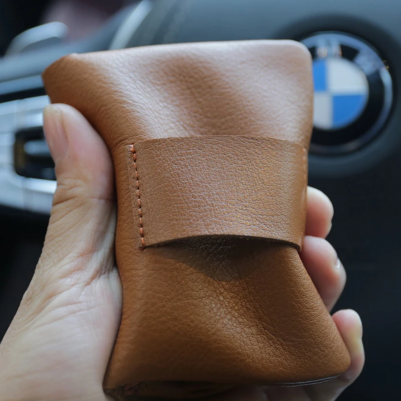 Genuine Leather Women\'s Coin Purse Soft Men Wallets  Handmade Handmade Belt design Card Holder Fashion double zipper Purse