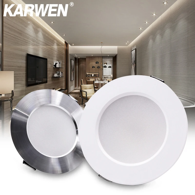 KARWEN 5W 7W 9W 12W 15W lampada LED typu downlight lampa sufitowa AC 220V zimny ciepły biały sufitowa lampa LED do wnętrz światło do sypialni