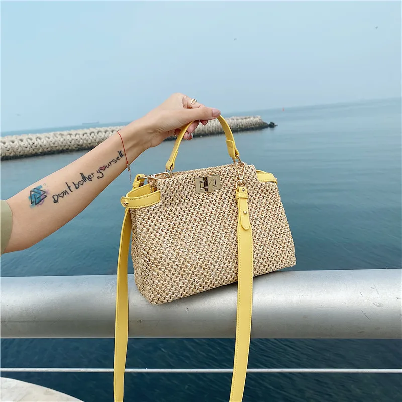 Small Rattan Straw Crossbody Shoulder Bags For Women 2021 Summer Fashion New Brand Travel Beach Handbags Designer