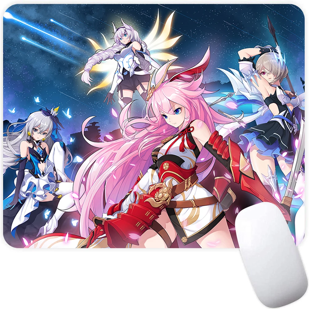 Small Gaming Mouse Pad Computer Mousepad Gamer Mouse Mat Anime Pink Flower Hair Girl Yae Sakura Mausepad Keyboard Mat Desk Pad