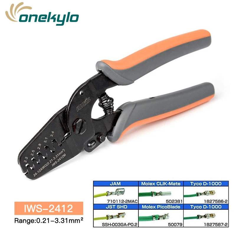 IWS-2412/2820 Mini Micro Open Barrel Crimping Tools Crimper Terminal Pliers JAM, Molex, Tyco, JST Terminals and Connectors