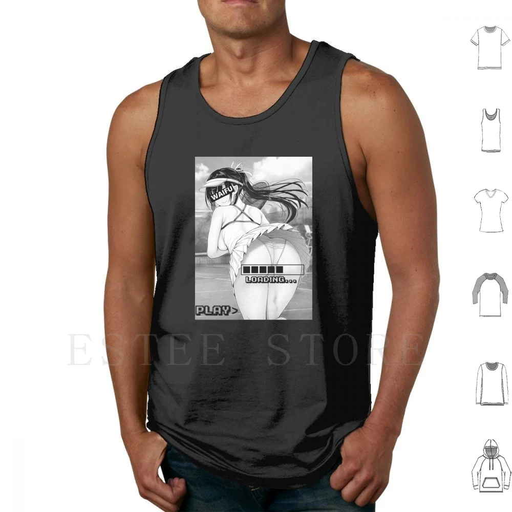 Waifu-Anime Girl Tank Tops Vest Cotton Anime Manga Kawaii Sexy Anime Girl Anime Girls Weeaboo Senpai Ecchi Hentai Aesthetic