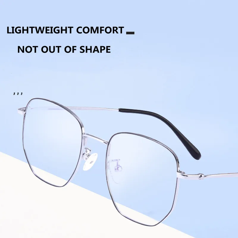 Pure Titanium Polygon Large Frame Glasses Male Classic Optical Prescription Myopia and Hyperopia Woman Eyeglasses Gafas Oculos