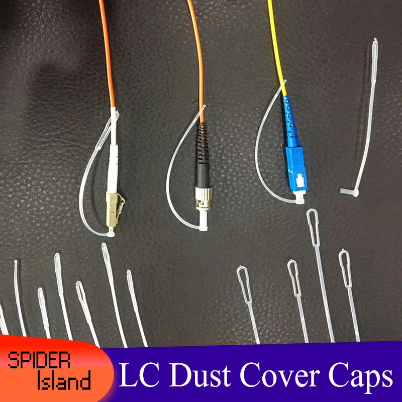 Tapas antipolvo LC de 200 piezas con cable, tapón antipolvo con colas largas para conector de fibra óptica de 2,5mm, 1,25mm, cubierta antipolvo FC
