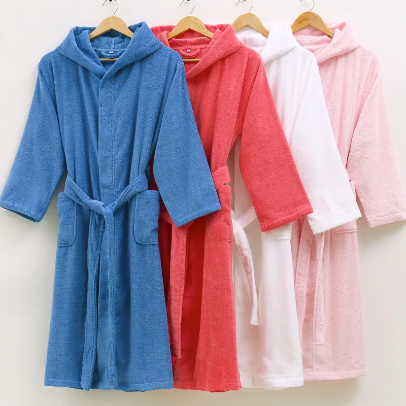 Summer Men Bathrobe Hooded Long Thick Towel Warm Bath Robe Plus Size Luxury Soft Thermal Bathrobe Dressing Gown Male Robes