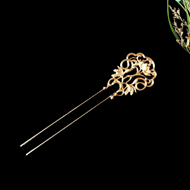 Vintage Hairpin Chinese Hair Accessories For Women Elegant Alloy Hair Stick Personalized Great Gifts Alloy Hanfu Hair Jewelry