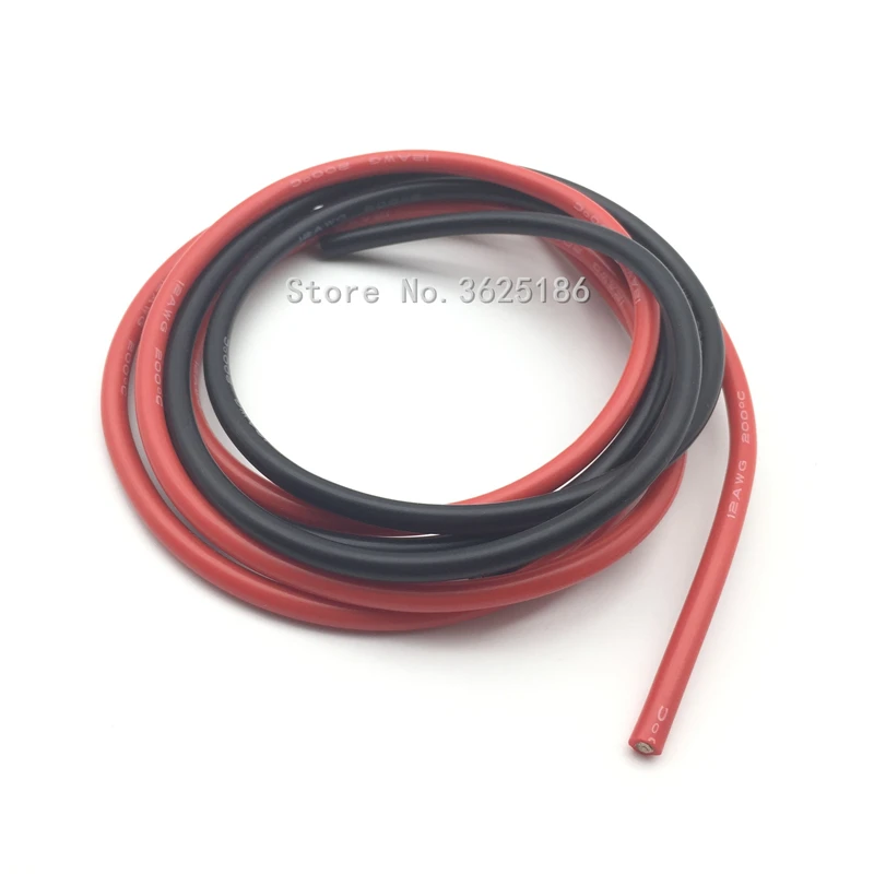 1m 8AWG 10AWG  12AWG Flexible Silicone Solid electronic wire Tinned Copper line for airplane motor ESC