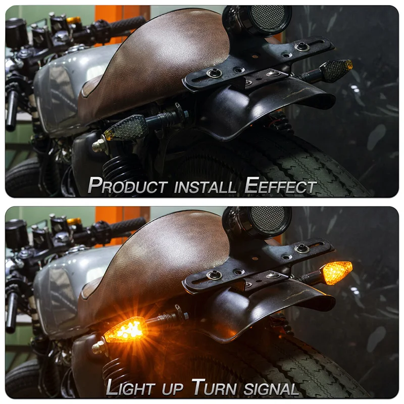 Approved E50 Mark Motorcycle Turn Signals  Turn Signal Light 14LED Turn Signal Indicator Amber Light Blinker 12V/24V M10 E-mark