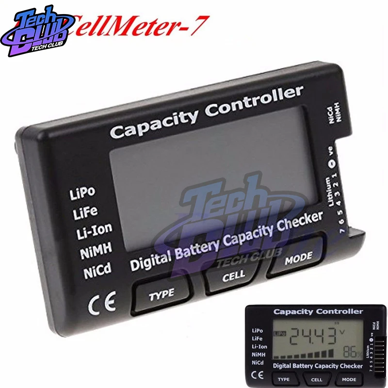 RC CellMeter 2.1 pollici Digital Battery Capacity Detector Checker For LiFe litio li-ion nichel idrossido cadmio polimeri di litio