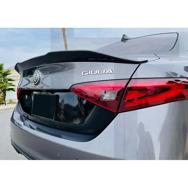 

Задний спойлер автомобиля из углеродного волокна/FRP, крыло багажника, спойлер для Alfa Romeo Giulia, седан 2015-2017, задний спойлер багажника, крыло багажника