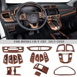 Accessories For Honda CRV 5TH LHD 2017 2018 2019 2020 Peach wood Grain Interior ABS Decoration Cover Trim Gear Shift Gear Panel