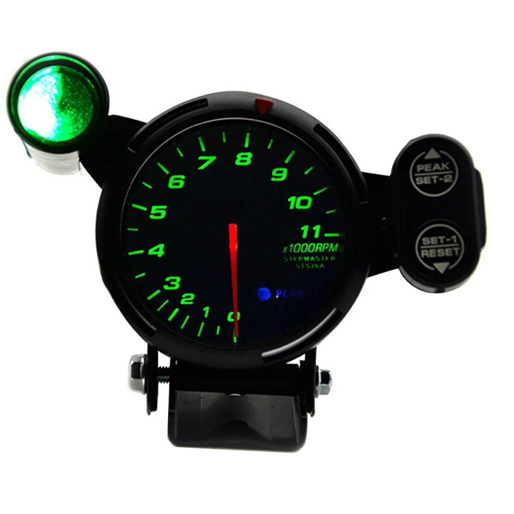 80MM Tachometer RPM Gauge Stepper motorMulti Color Display With Shift Light With Logo