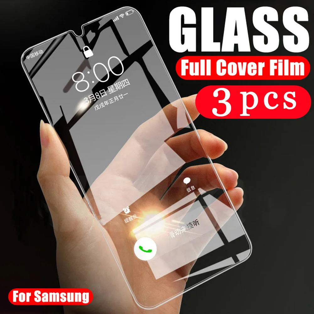 3Pcs 9H tempered glass for samsaung galaxy A10 A20 A20S A30 A40 A50 A50S A60 A70 A80 A90 protective film phone screen protector