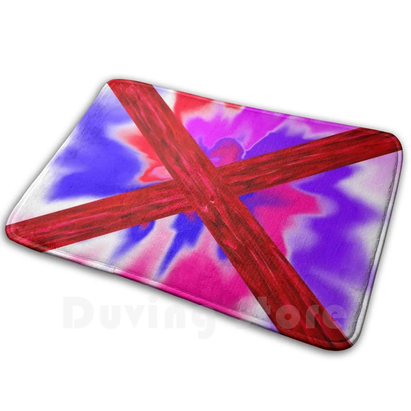 Red Purple Tie-Dye Design Carpet Mat Rug Cushion Soft Non-Slip Pink Tie Dye Tie Dye Red Pink Purple Tie N Dye Tie Dye