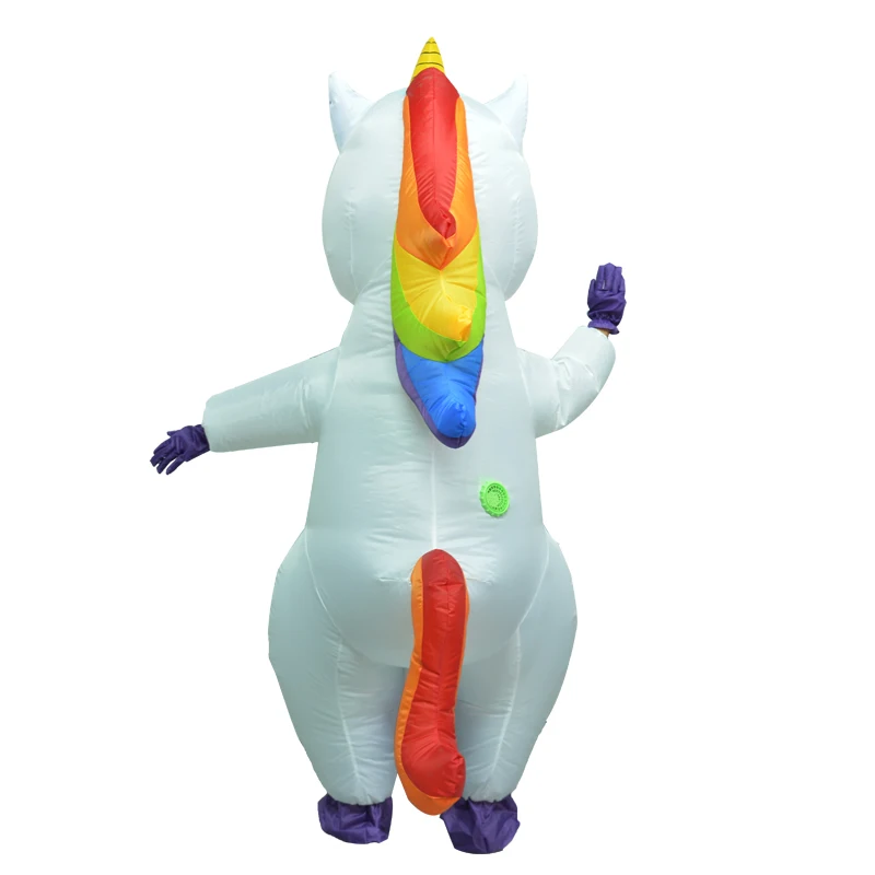 Opblaasbare Eenhoorn Kostuum Volwassen Kids Rainbow Halloween Kostuums Voor Wommen Mannen Volwassen Carnaval Mascotte Purim Kerst Cosplay