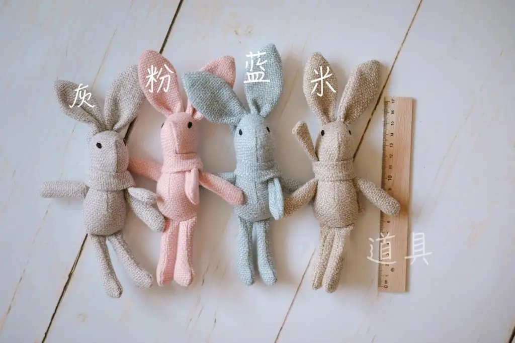 Coconut Newborn Photography Props for Baby Cute Animals Handmade Wool Doll Rabbit And Bear Fotografia Accessory Studio