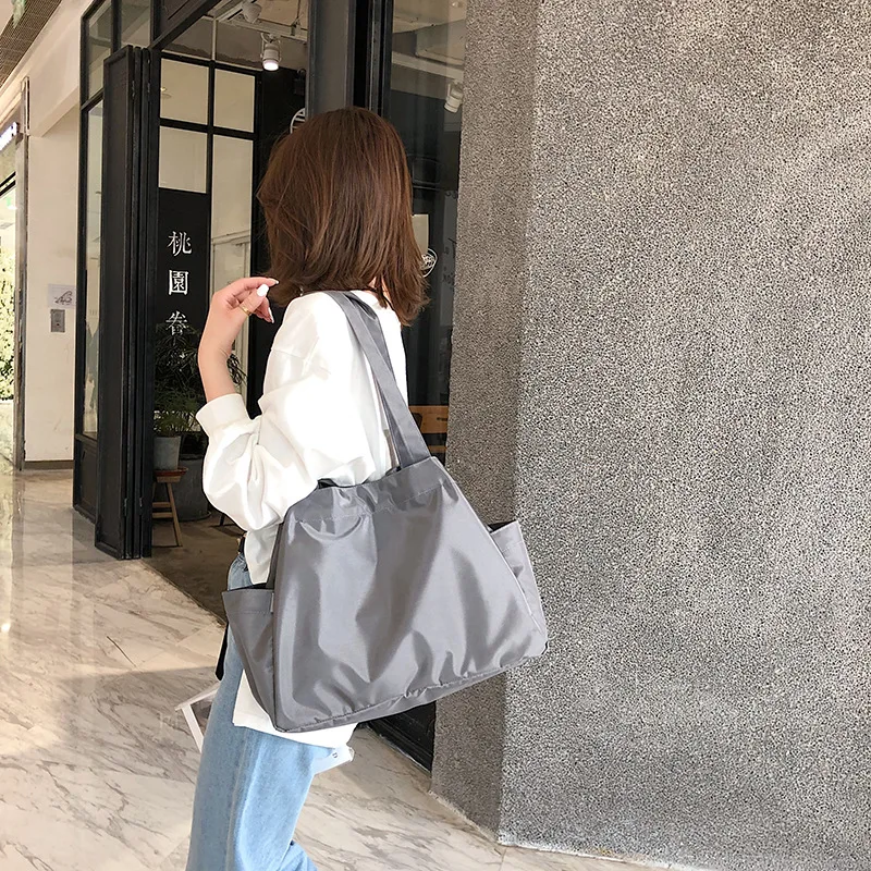 Women Oxford Cloth Tote Bag New Korean Version of Simple and Stylish Large-capacity Buckle Shoulder Bag Wild Fashion Handbags