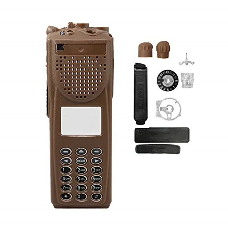 Brown Walkie Talkie Full-keypad Replacement Repair Cover Housing Case Kit For XTS3000 M3 Model 3 Radios