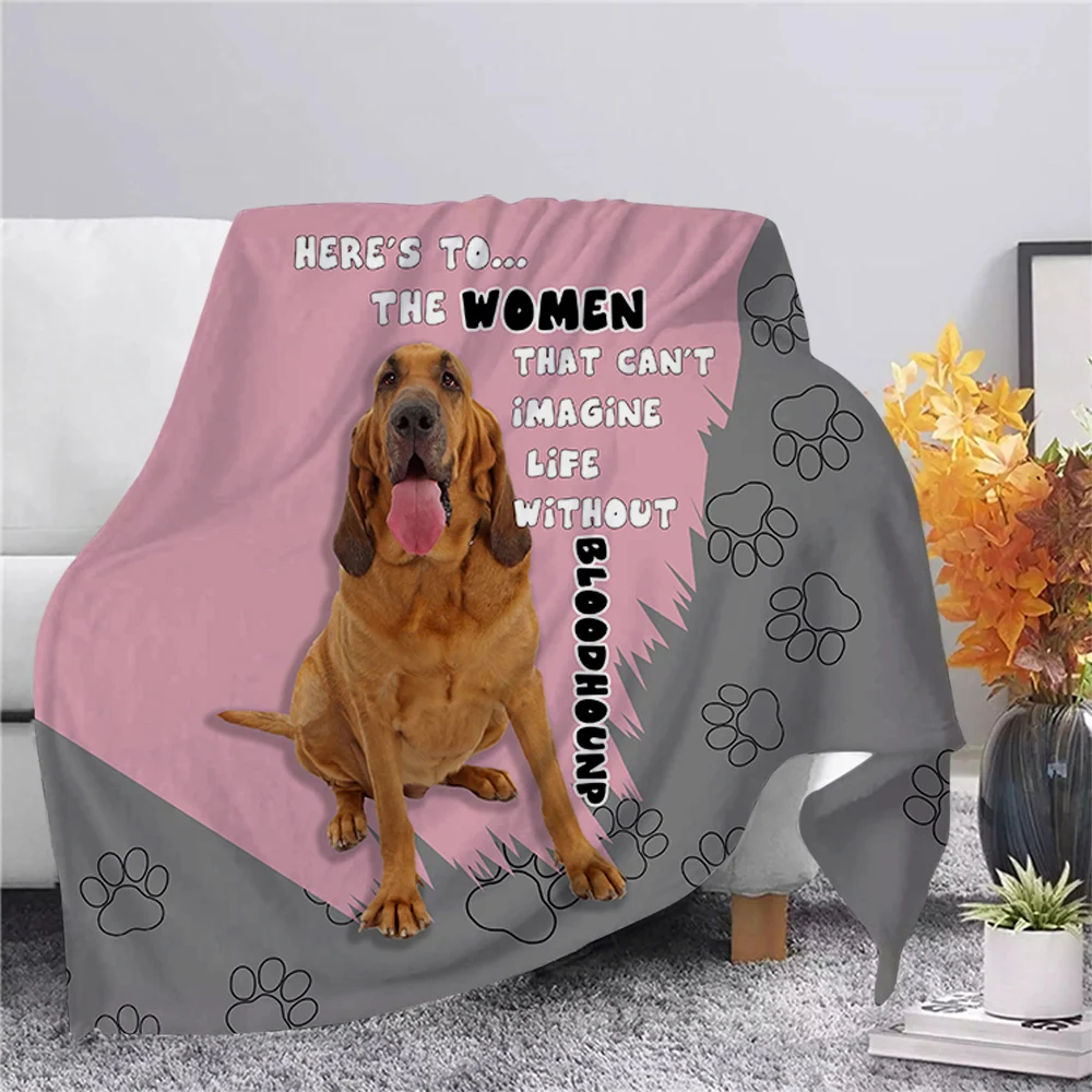 

CLOOCL Pet Dog Bloodhound Warmth Flannel Blanket 3D Animal Throw Blanket Hiking Picnic Blanket Office Nap Blanket Sherpa Blanket