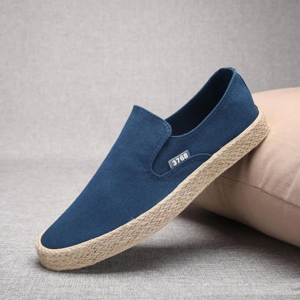 Zero more Soft Espadrilles Men Hemp Loafers Slip On Shoes Men Fashion Mens Shoes Casual Male Breathable Canvas Spring Rubber