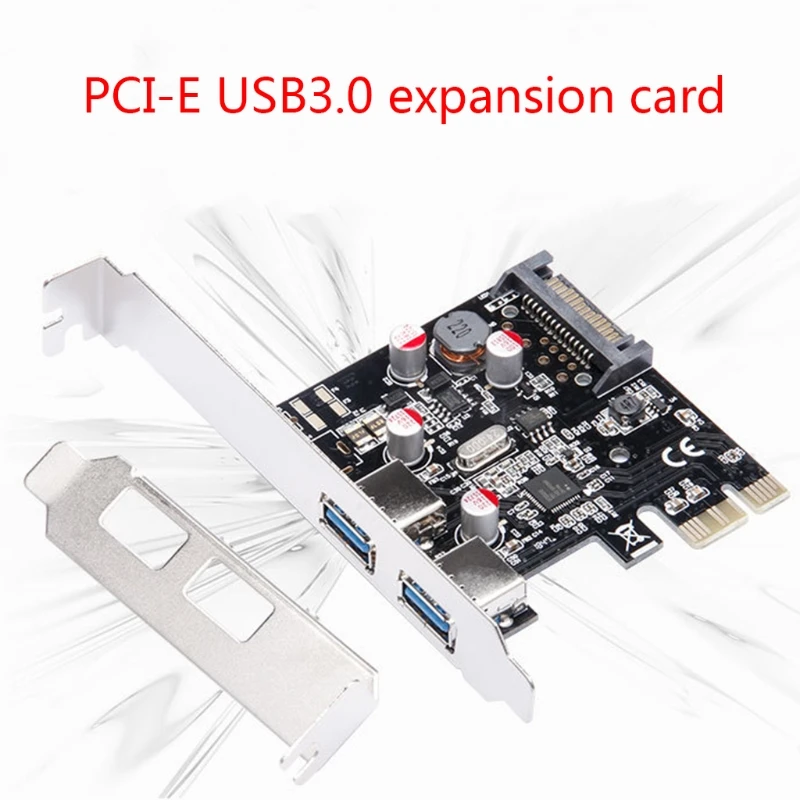 896F 2 USB 3.0 PCIe Expansion Card PCI Express PCIe USB Hub Adapter 2-port USB3.0 Controller Extender Cards D720202 Chip