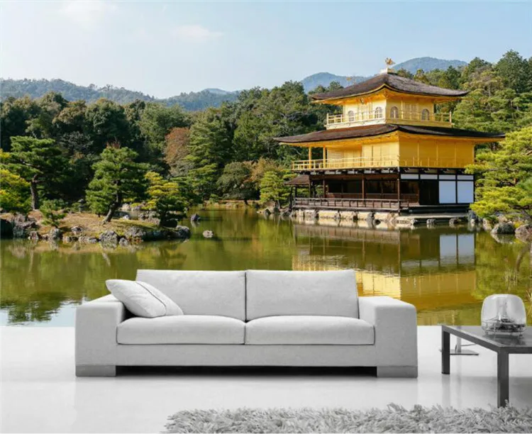 

Japan Kyoto Golden Pavilion Temple scenery 3D Wallpaper for Walls 3d Wall Paper Painting Mural Wallpapers Home Improvement