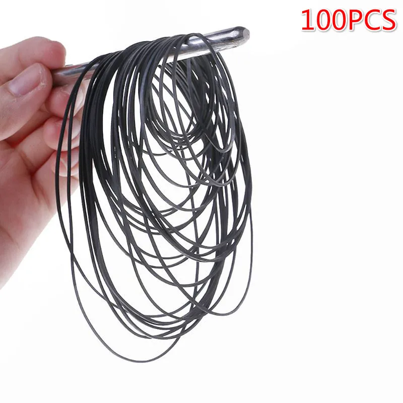 

100PCS 40-130MM Universal Mix Cassette Tape Machine Belts Assorted Common Flat Rubber Belt for Recorders CD DVD Drive