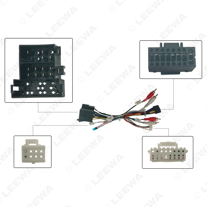 LEEWA Car Audio 16PIN DVD Player Power Calbe Adapter With Canbus Box For Fiat Doblo 500L Bravo Doblo Stereo Plug Wiring Harness