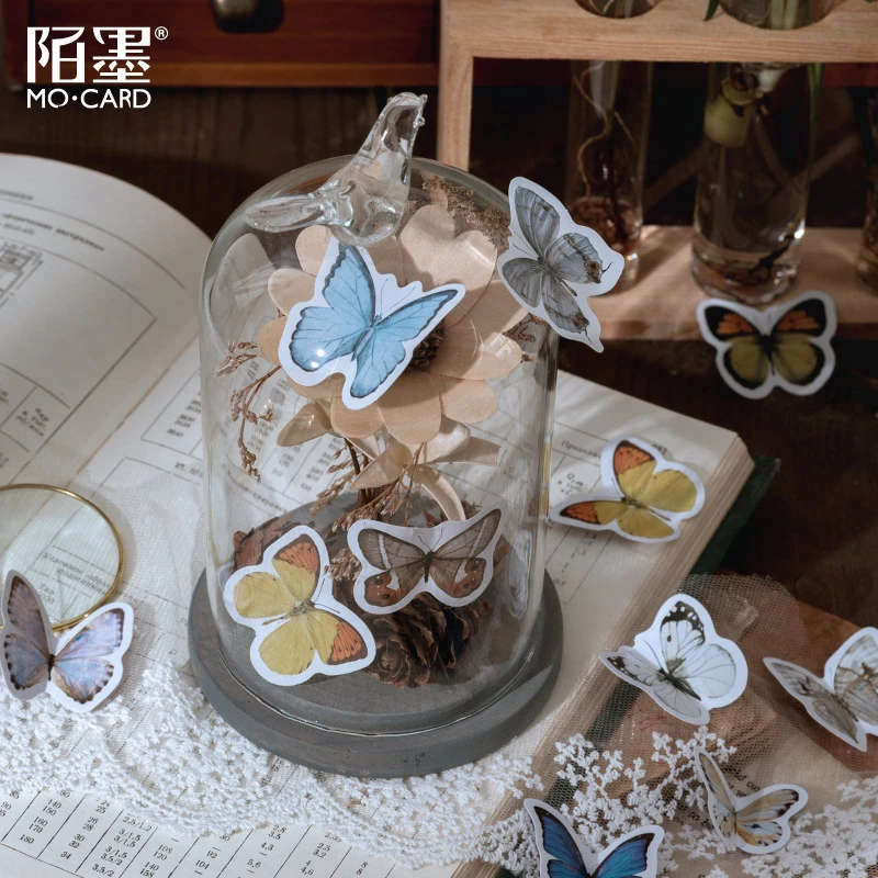 46pcs/box Butterfly Story Mini Paper Sticker Decoration Diary Scrapbooking Label Sticker Stationery