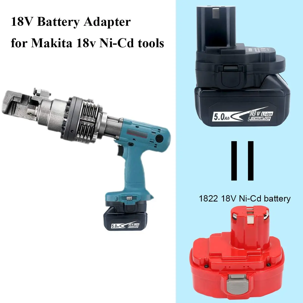 Adaptor konverter untuk Makita 18V BL1860/BL1840/BL1850 baterai Li-ion ke baterai Li-ion Ni-Mh 18V baterai alat ni-cd MT20MN