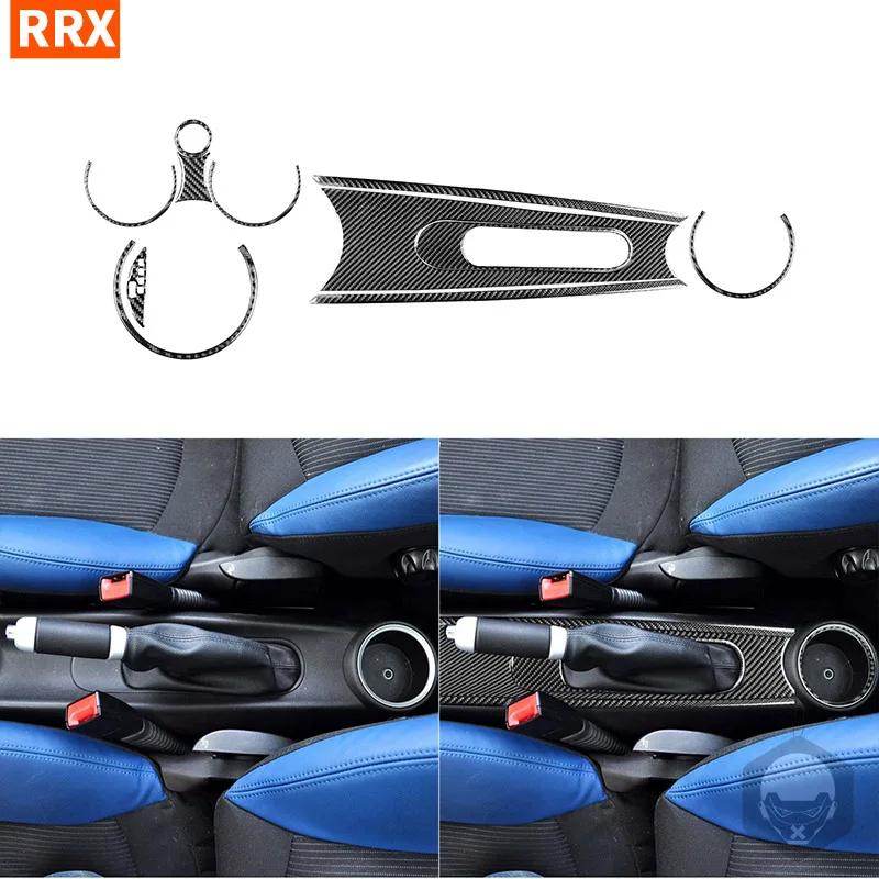 

For Mini Cooper Hardtop R56 Clubman R55 Convertible R57 Carbon Fiber Stickers Gear Shift Panel Water Cup Holder Car Accessories