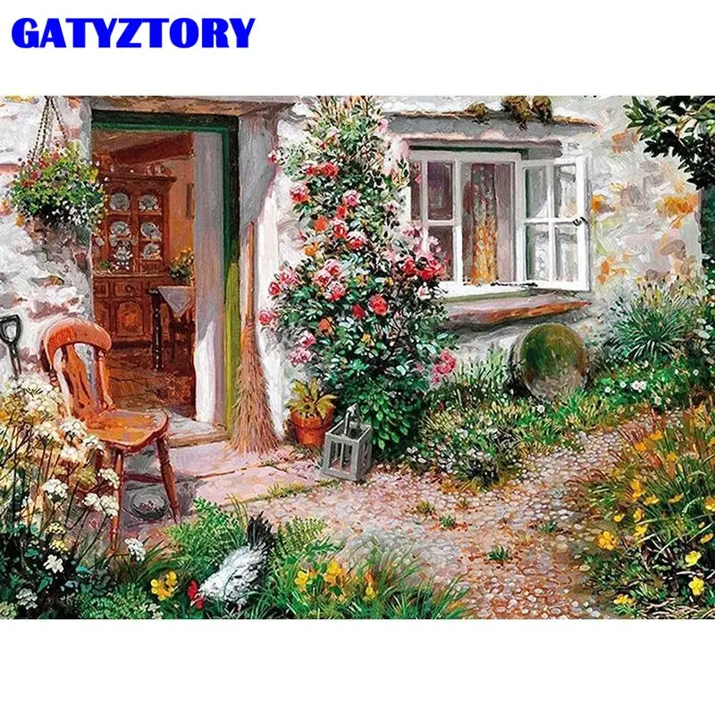 GATYZTORY Painting By Number Landscape Drawing On Canvas Handpainted Art Gift Diy Pictures By Number 40*50CM Kits Home Decor