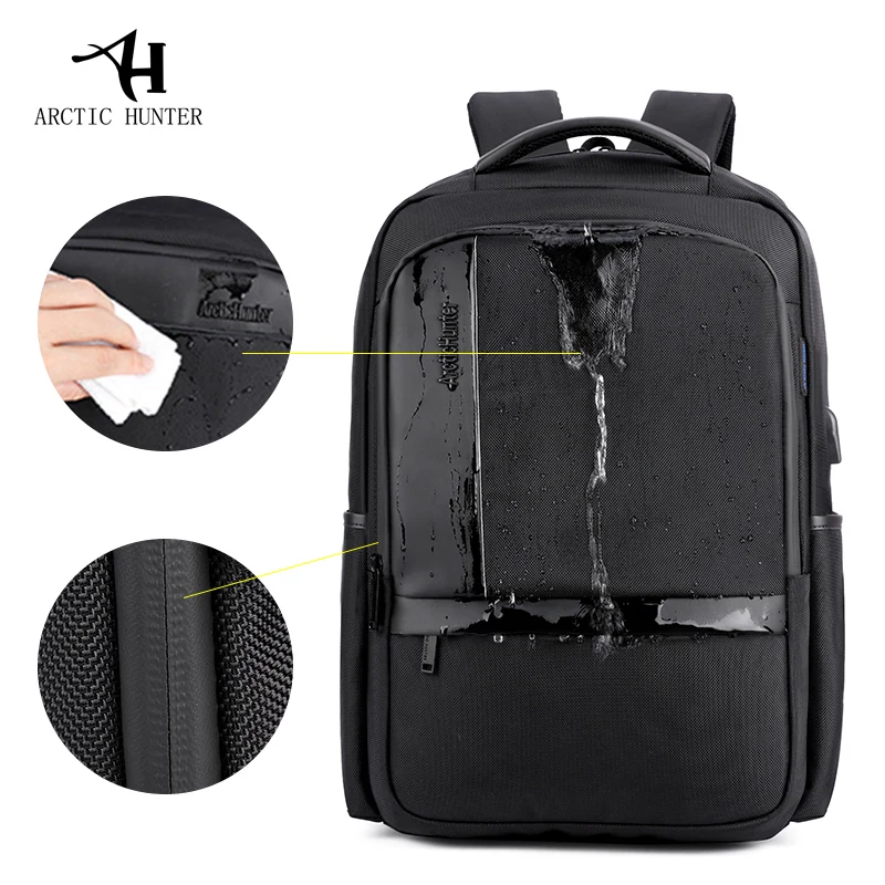 Imagem -02 - Arctic Hunter-mochila Laptop Impermeável para Homens Usb Charge Grande Capacidade Mala de Viagem Casual Masculina Moda Escolar