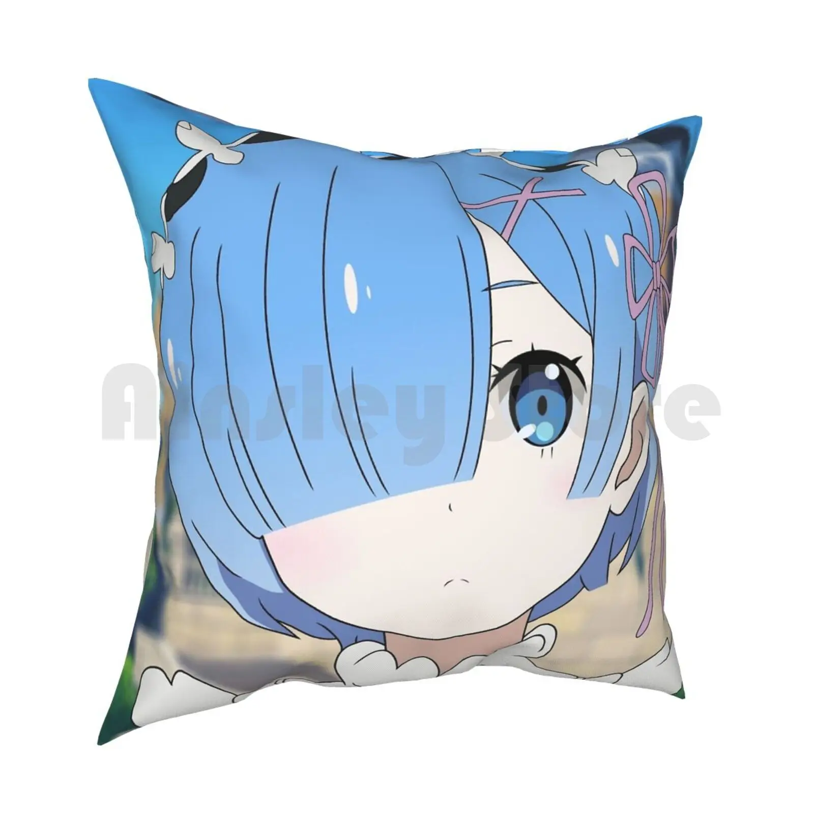 Re : Zero-Rem Pillow Case Printed Home Soft DIY Pillow cover Rem Re Zero Staring A Life In Another World Anime Manga Japan